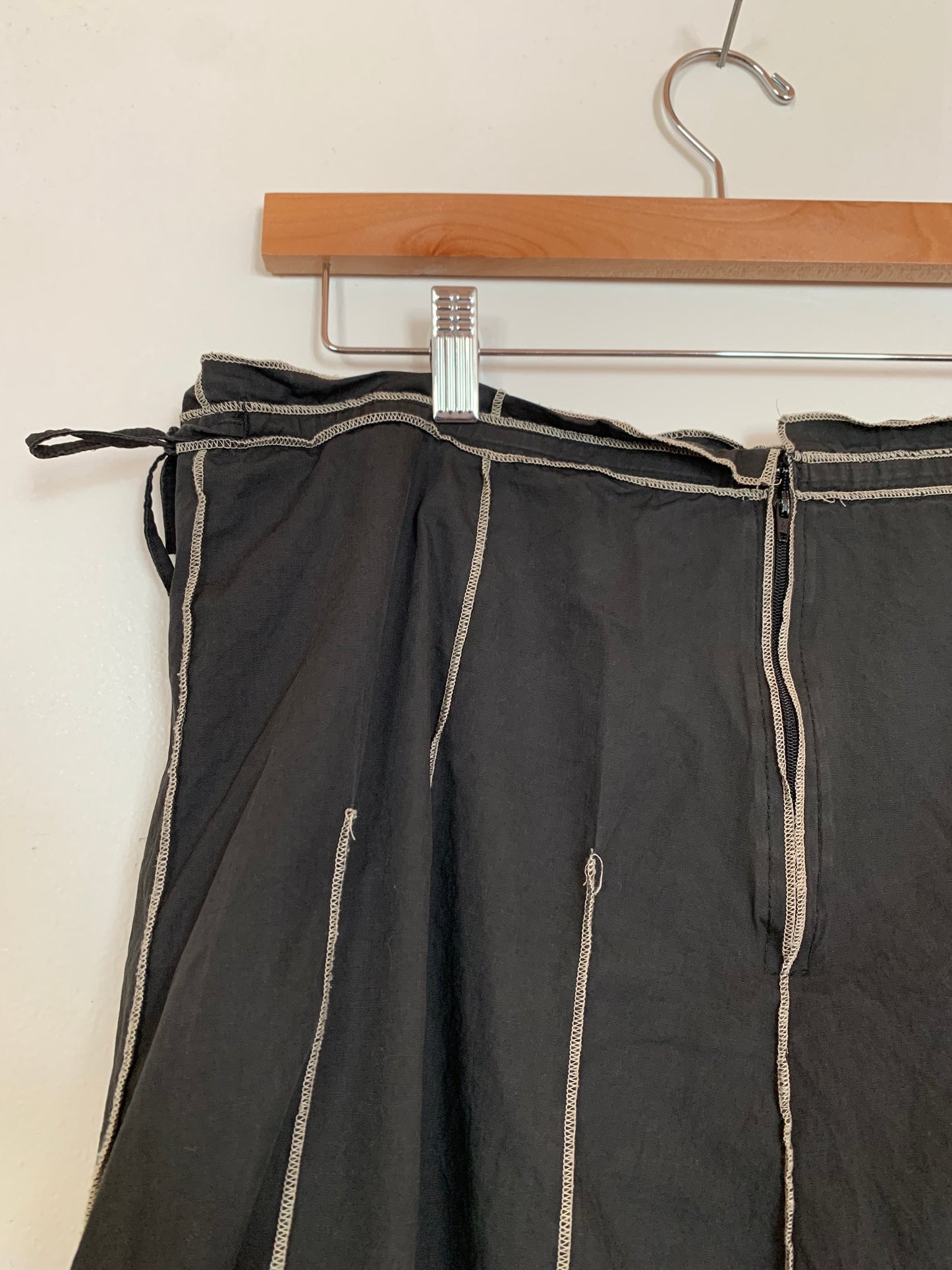 Charcoal and cream contrast skirt