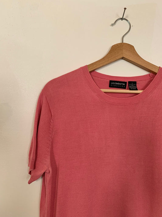 Bubblegum silk knit t-shirt