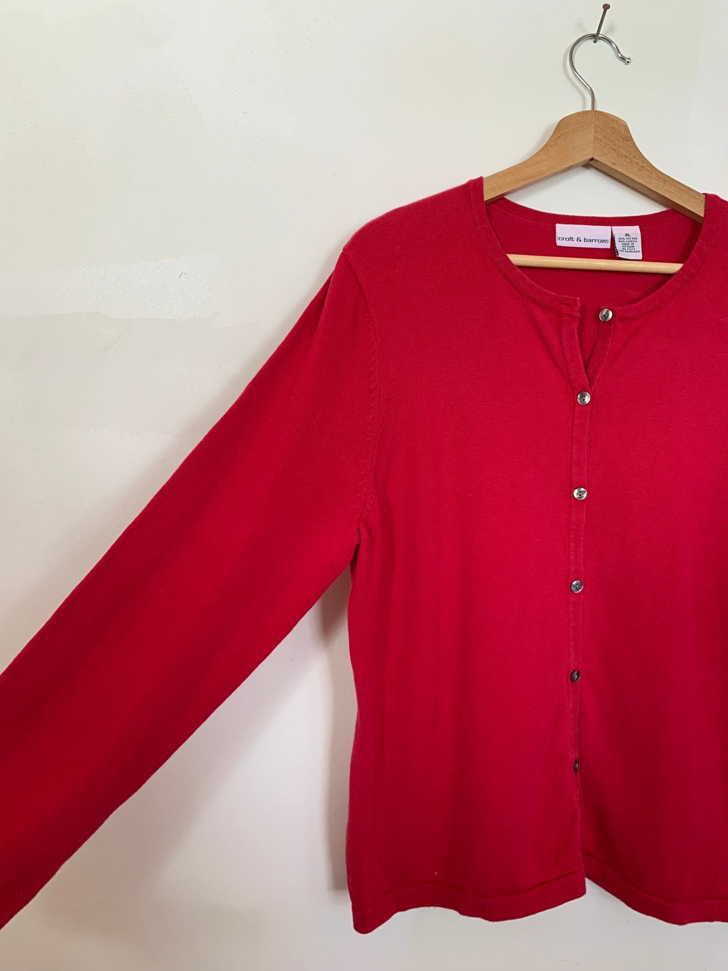 Cherry red cardigan