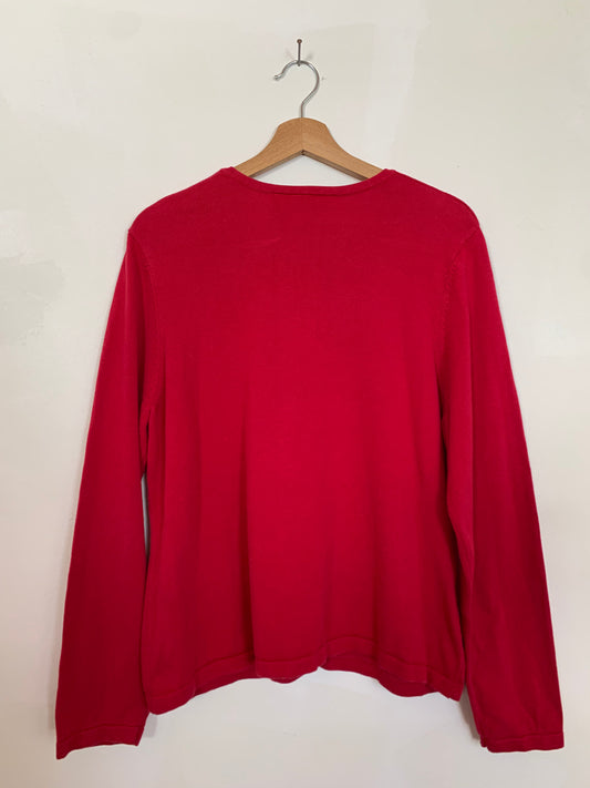 Cherry red cardigan