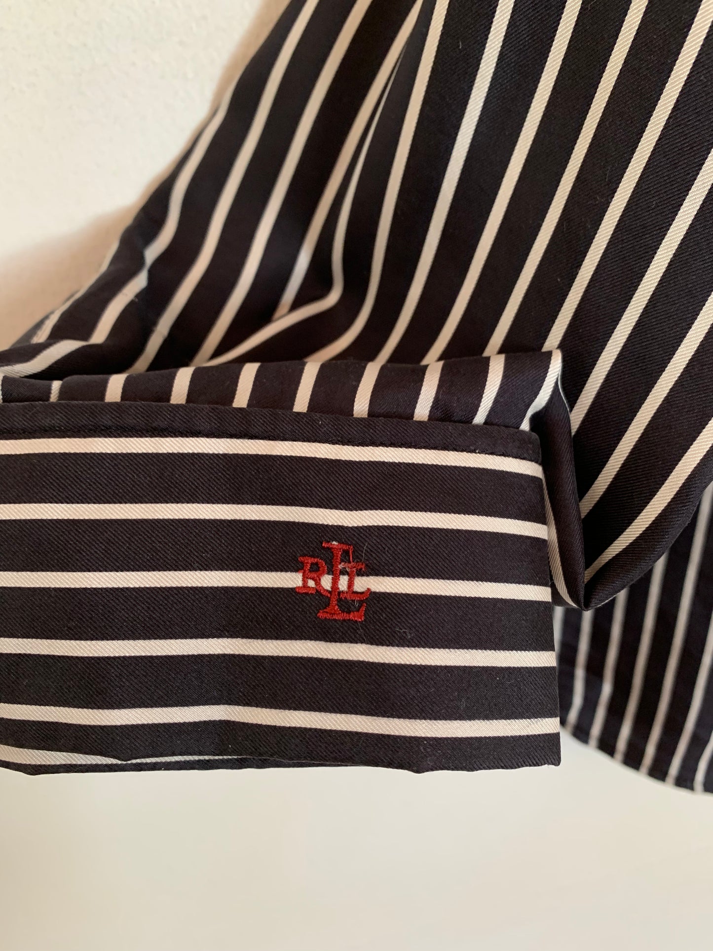 Long-sleeved silk button-up blouse