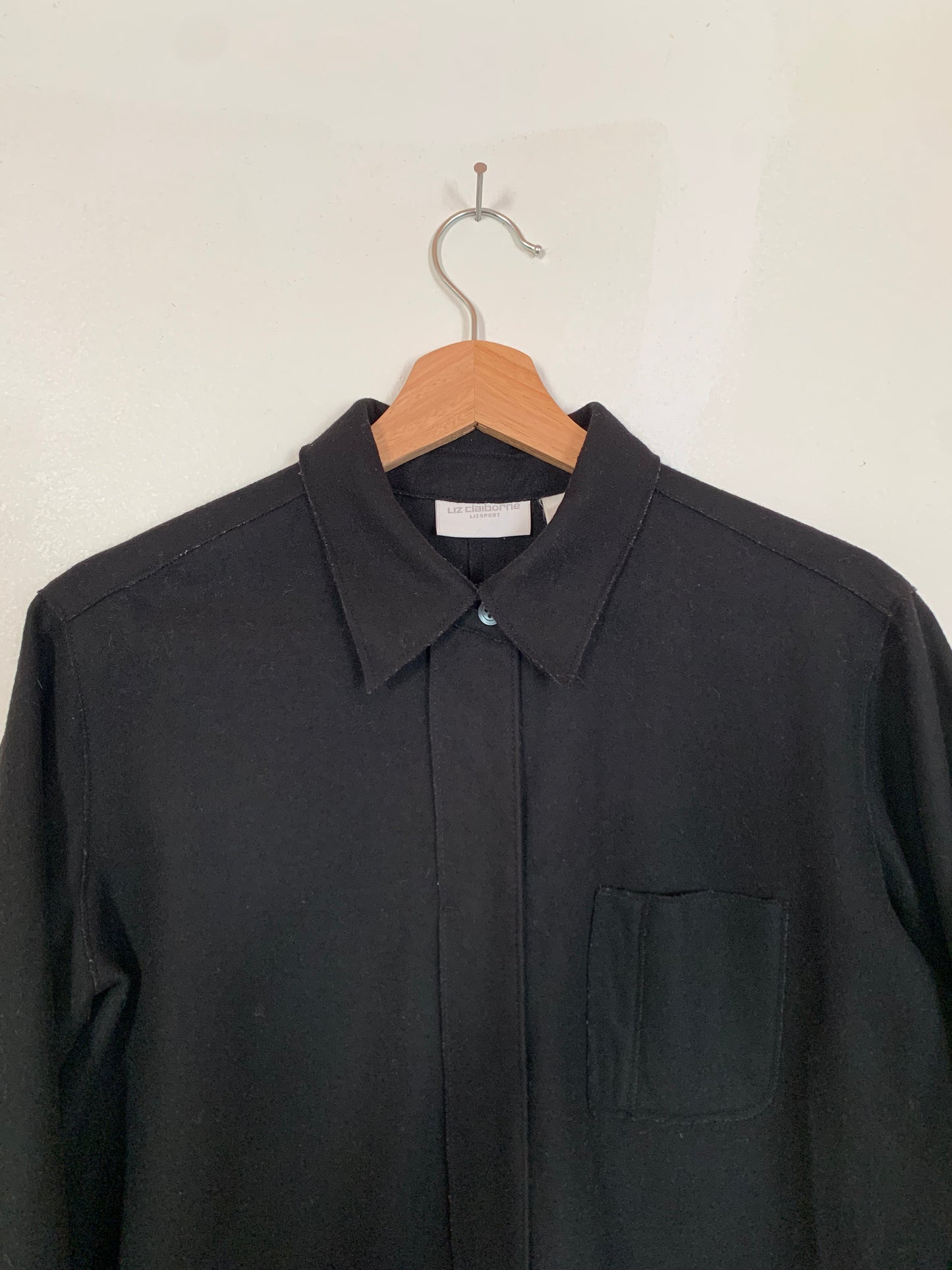True Black button-up shacket