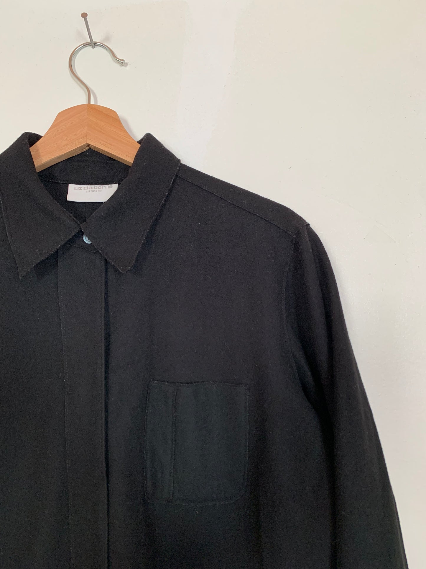 True Black button-up shacket