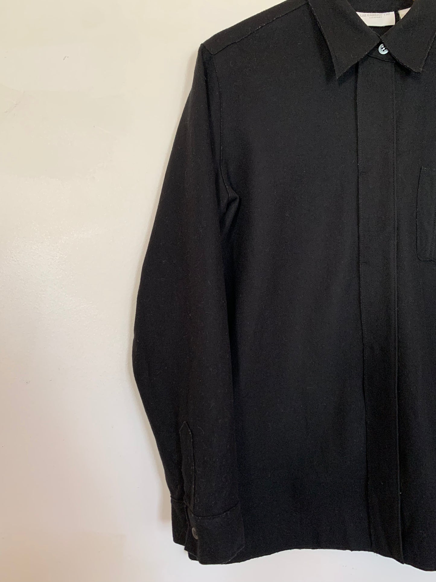True Black button-up shacket