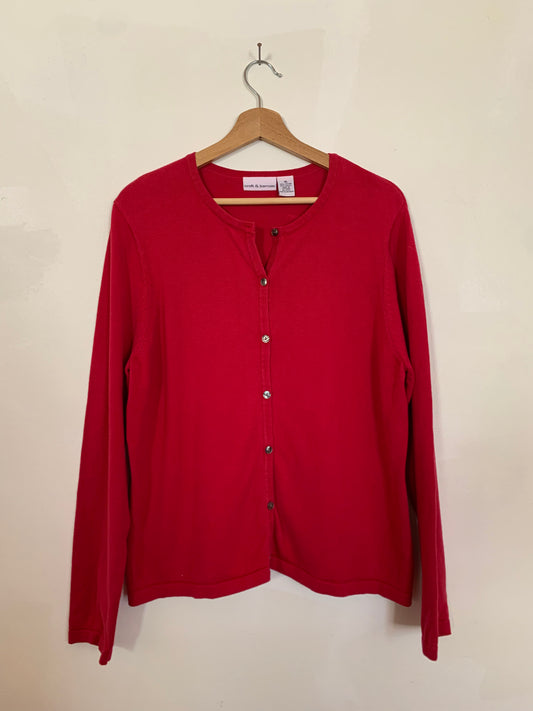 Cherry red cardigan