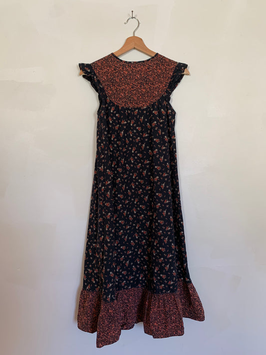 Smock dress with florals